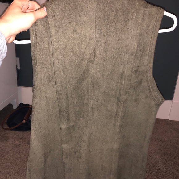 Hunter Green Suede Vest - Picture 2 of 3